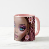 Funkelnd Puppe Glitzer und Blume Tasse (VorderseiteRechts)
