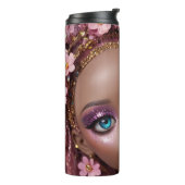 Funkelnd Puppe Glitzer und Blume Thermosbecher (Nach links gedreht)