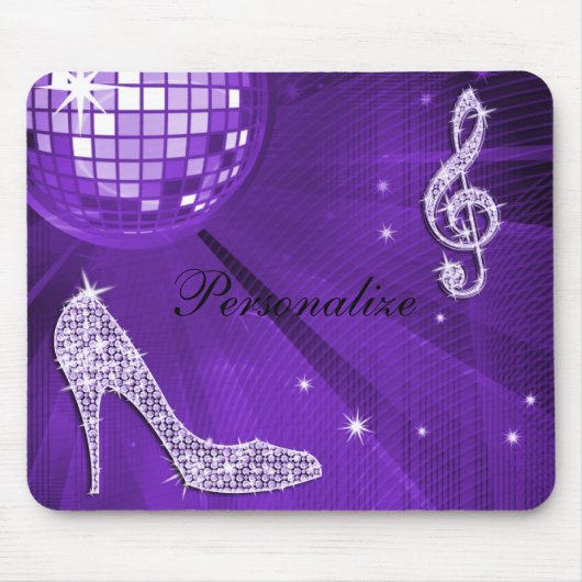 Funkelnd purpurrote lila Musiknote u. Mousepad (Vorne)