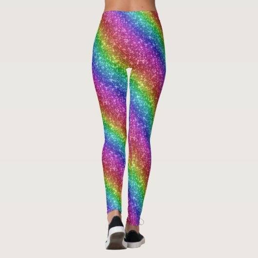 Funkelnd Rainbow-Glitzer Leggings (Rückseite)