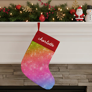 Funkelnd Rainbow Glitzer Weihnachten Strumpf Kleiner Weihnachtsstrumpf