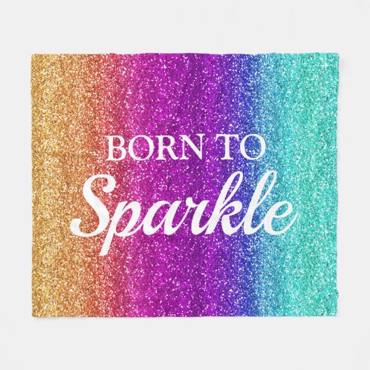 Funkelnd Rainbow-Gradient-Glitzer Geboren zu Spark Fleecedecke (Vorderseite (Horizontal))
