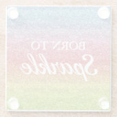 Funkelnd Rainbow-Gradient-Glitzer Geboren zu Spark Glasuntersetzer (Rückseite)