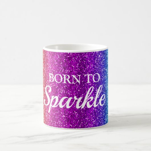 Funkelnd Rainbow-Gradient-Glitzer Geboren zu Spark Kaffeetasse (Mittel)
