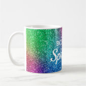 Funkelnd Rainbow-Gradient-Glitzer Geboren zu Spark Kaffeetasse (Links)