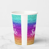 Funkelnd Rainbow-Gradient-Glitzer Geboren zu Spark Pappbecher (Links)
