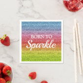 Funkelnd Rainbow-Gradient-Glitzer Geboren zu Spark Serviette (Beispiel)