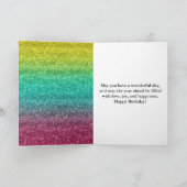 Funkelnd Rainbow Gradient Glitzer Geburtstag Karte (Innenseite)