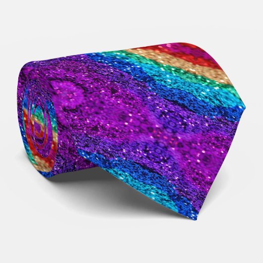 Funkelnd Rainbow-Krawatte Krawatte (Gerollt)
