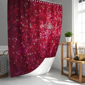 Funkelnd Red Glitzer Glam Dusche Duschvorhang