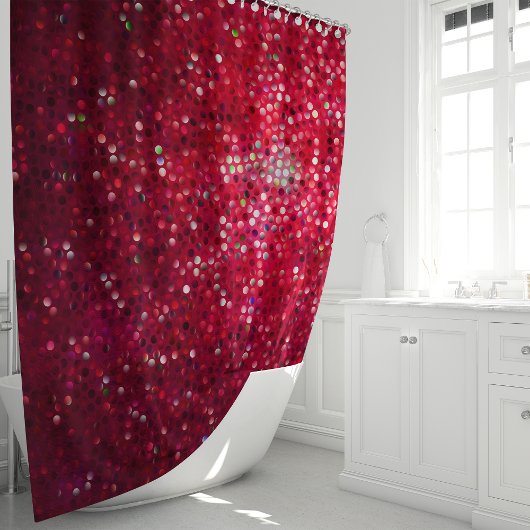 Funkelnd Red Glitzer Glam Dusche Duschvorhang