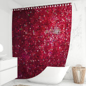 Funkelnd Red Glitzer Glam Dusche Duschvorhang