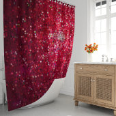 Funkelnd Red Glitzer Glam Dusche Duschvorhang