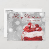 Funkelnd Red Merry Weihnachtsfeiertag Postkarte (Vorne/Hinten)