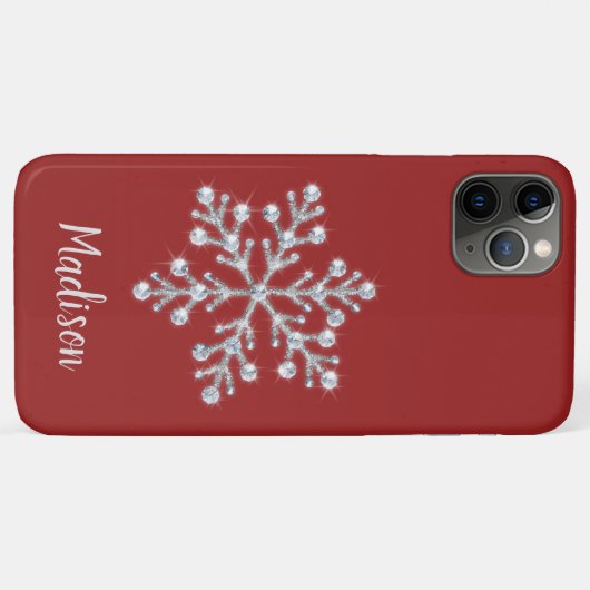 Funkelnd Red Monogram iPhone Case (Rückseite (Horizontal))