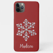 Funkelnd Red Monogram iPhone Case (Rückseite)