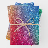 Funkelnd Regenbogen-Glitzer Geschenkpapier Set (Beispiel)
