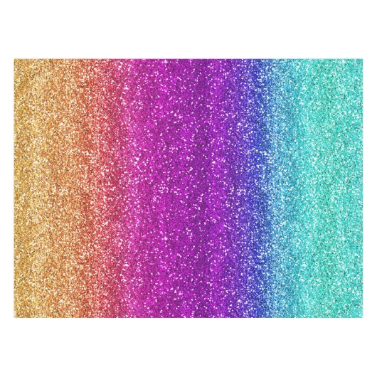 Funkelnd Regenbogen-Glitzer Tischdecke (Vorderseite (Horizontal))