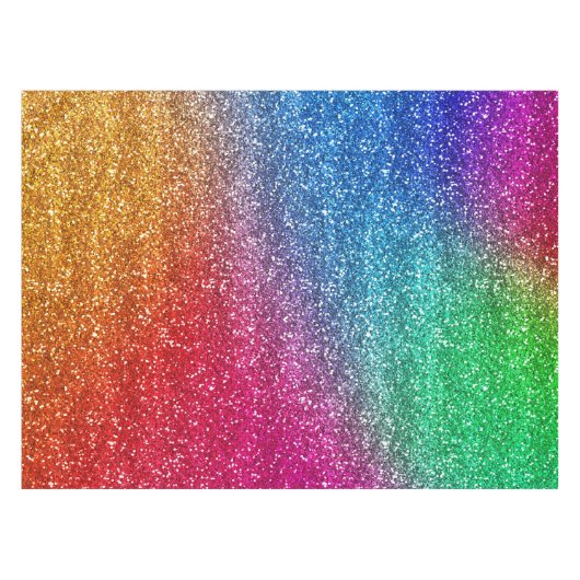 Funkelnd Regenbogen-Glitzer Tischdecke (Vorderseite (Horizontal))