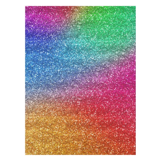 Funkelnd Regenbogen-Glitzer Tischdecke (Vorderseite)