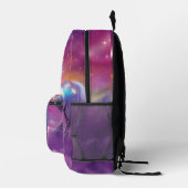 Funkelnd Regenbogen-Glitzer Weißer Einhorn Magisch Bedruckter Rucksack (Rechts)