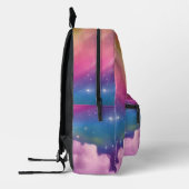 Funkelnd Regenbogen-Glitzer Weißer Einhorn Magisch Bedruckter Rucksack (Links)