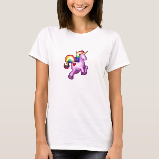 Funkelnd Regenbogen Unicorn des Glückes T-Shirt (Vorderseite)