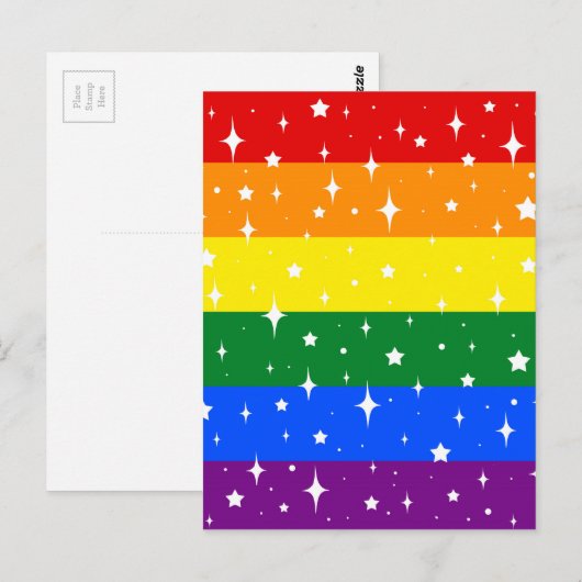 Funkelnd Regenbogenflagge Postkarte (Vorne/Hinten)