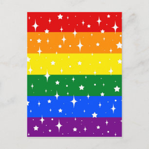 Funkelnd Regenbogenflagge Postkarte