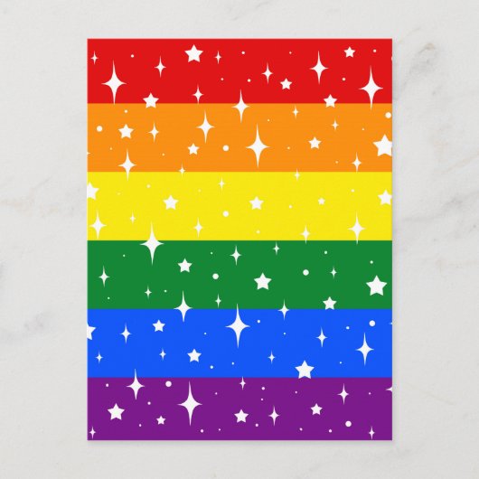 Funkelnd Regenbogenflagge Postkarte (Vorderseite)