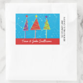 Funkelnd Retro-Bäume, die Etiketten verschicken Rechteckiger Aufkleber (Tasche)