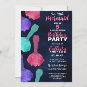 Funkelnd rosa Aquamariner Glitzer Mermaid Schwänze Magneteinladung (Vorderseite)