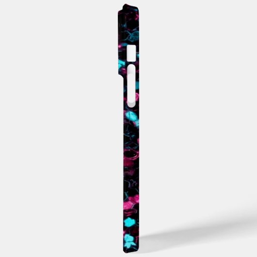 Funkelnd-rosa-blaue Mosaik-Glitzer Glitzern Case-Mate iPhone Hülle (Rückseite / Links)