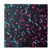 Funkelnd-rosa-blaue Mosaik-Glitzer Glitzern Fliese (Vorderseite)