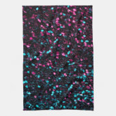 Funkelnd-rosa-blaue Mosaik-Glitzer Glitzern Geschirrtuch (Vertikal)