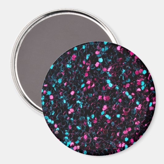 Funkelnd-rosa-blaue Mosaik-Glitzer Glitzern Magnet (Vorderseite/Rückseite)
