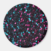 Funkelnd-rosa-blaue Mosaik-Glitzer Glitzern Magnet (Vorne)