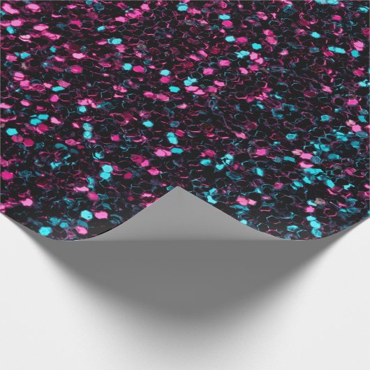 Funkelnd-rosa-blaue Mosaik-Glitzer Glitzern Mandal Geschenkpapier (Ecke)