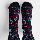 Funkelnd-rosa-blaue Mosaik-Glitzer-Glitzern Monogr Socken (Oben)