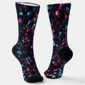 Funkelnd-rosa-blaue Mosaik-Glitzer-Glitzern Monogr Socken (Gewinkelt)