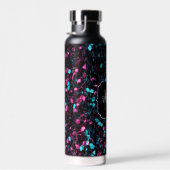 Funkelnd-rosa-blaue Mosaik-Glitzer-Glitzern Monogr Trinkflasche (Rechts)