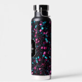 Funkelnd-rosa-blaue Mosaik-Glitzer-Glitzern Monogr Trinkflasche (Links)