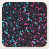 Funkelnd-rosa-blaue Mosaik-Glitzer Glitzern Rechteckiger Pappuntersetzer (Vorderseite)