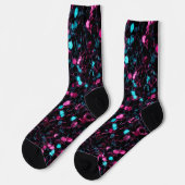 Funkelnd-rosa-blaue Mosaik-Glitzer Glitzern Socken (Linkes Detail)
