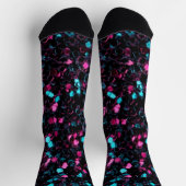 Funkelnd-rosa-blaue Mosaik-Glitzer Glitzern Socken (Oben)