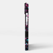 Funkelnd-rosa-blaue Mosaikbläser-Glitzer-Funkeln M iPhone Hülle (Linke Seite)