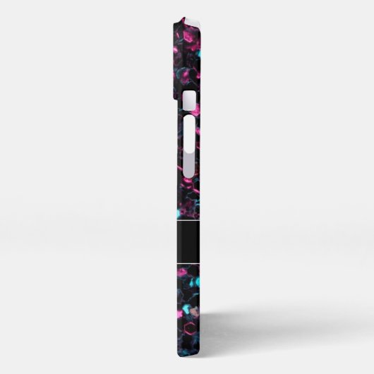 Funkelnd-rosa-blaue Mosaikbläser-Glitzer-Funkeln M iPhone Hülle (Linke Seite)