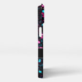 Funkelnd-rosa-blaue Mosaikbläser-Glitzer-Funkeln M iPhone Hülle (Rechte Seite)