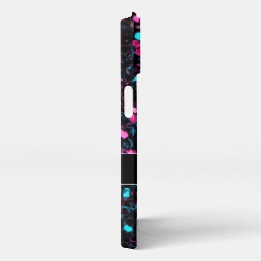 Funkelnd-rosa-blaue Mosaikbläser-Glitzer-Funkeln M iPhone Hülle (Rechte Seite)