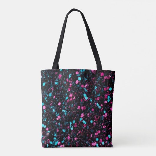 Funkelnd-rosa-blaue Mosaikbläser-Glitzer-Funkeln M Tasche (Rückseite)
